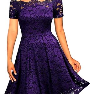 MissMay Women's Vintage Floral Lace dress